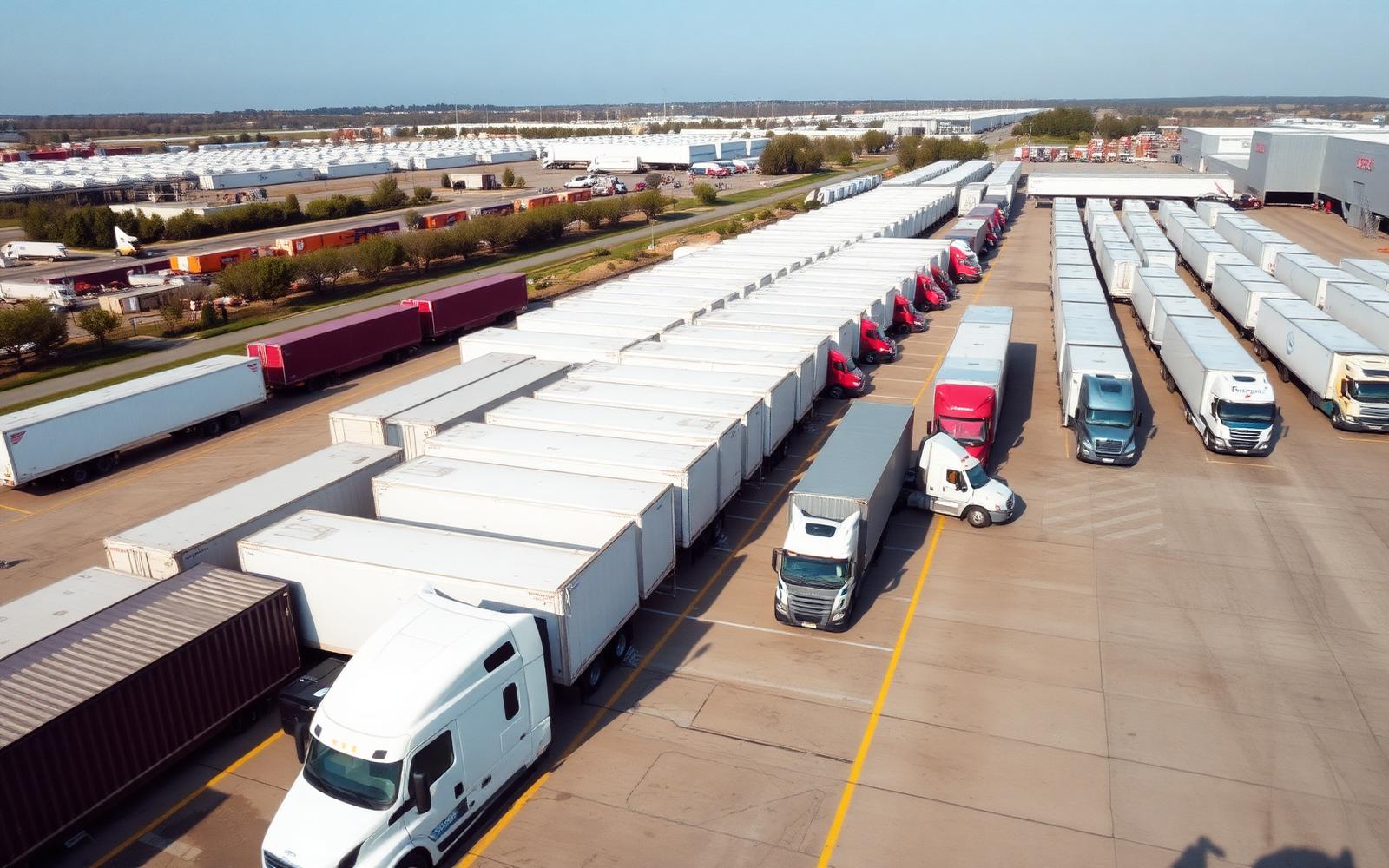 Aerial view of a nationwide logistics yard